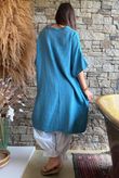 Tasha Cushion Cotton Oversized Shirt Tunic Denim
